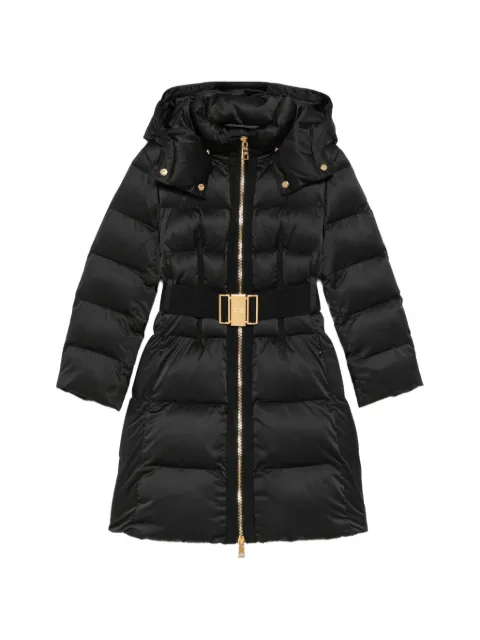 Elisabetta Franchi La Mia Bambina belted hooded jacket