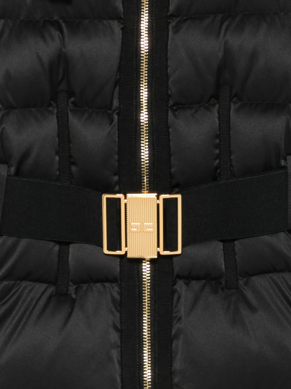Elisabetta Franchi La Mia Bambina belted hooded jacket Zwart