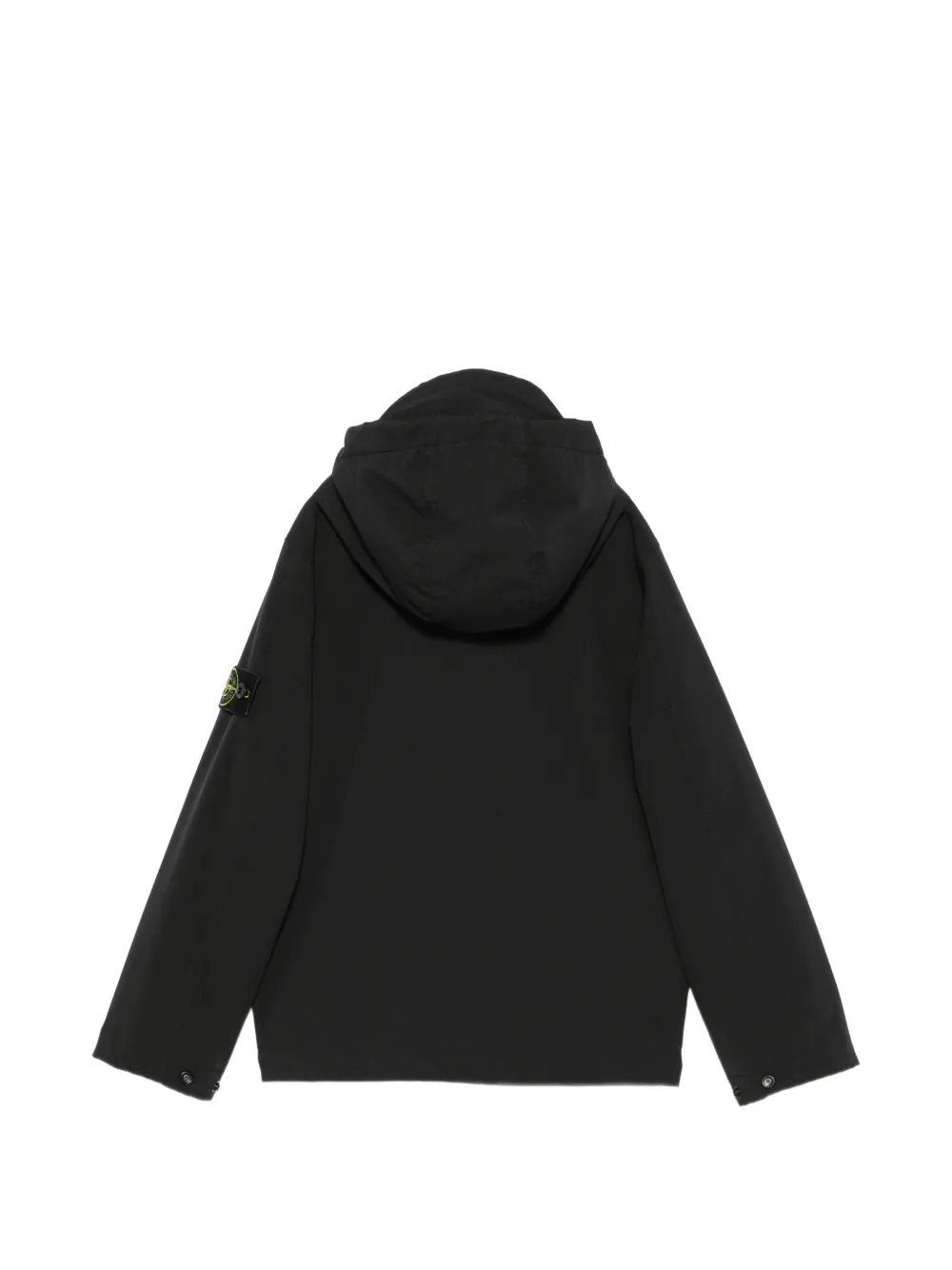 Stone Island Junior logo-patch hooded jacket Zwart