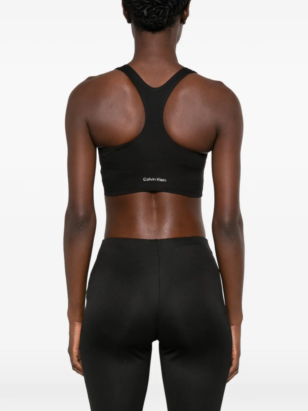 Calvin Klein Top met racerback en logo-print Zwart
