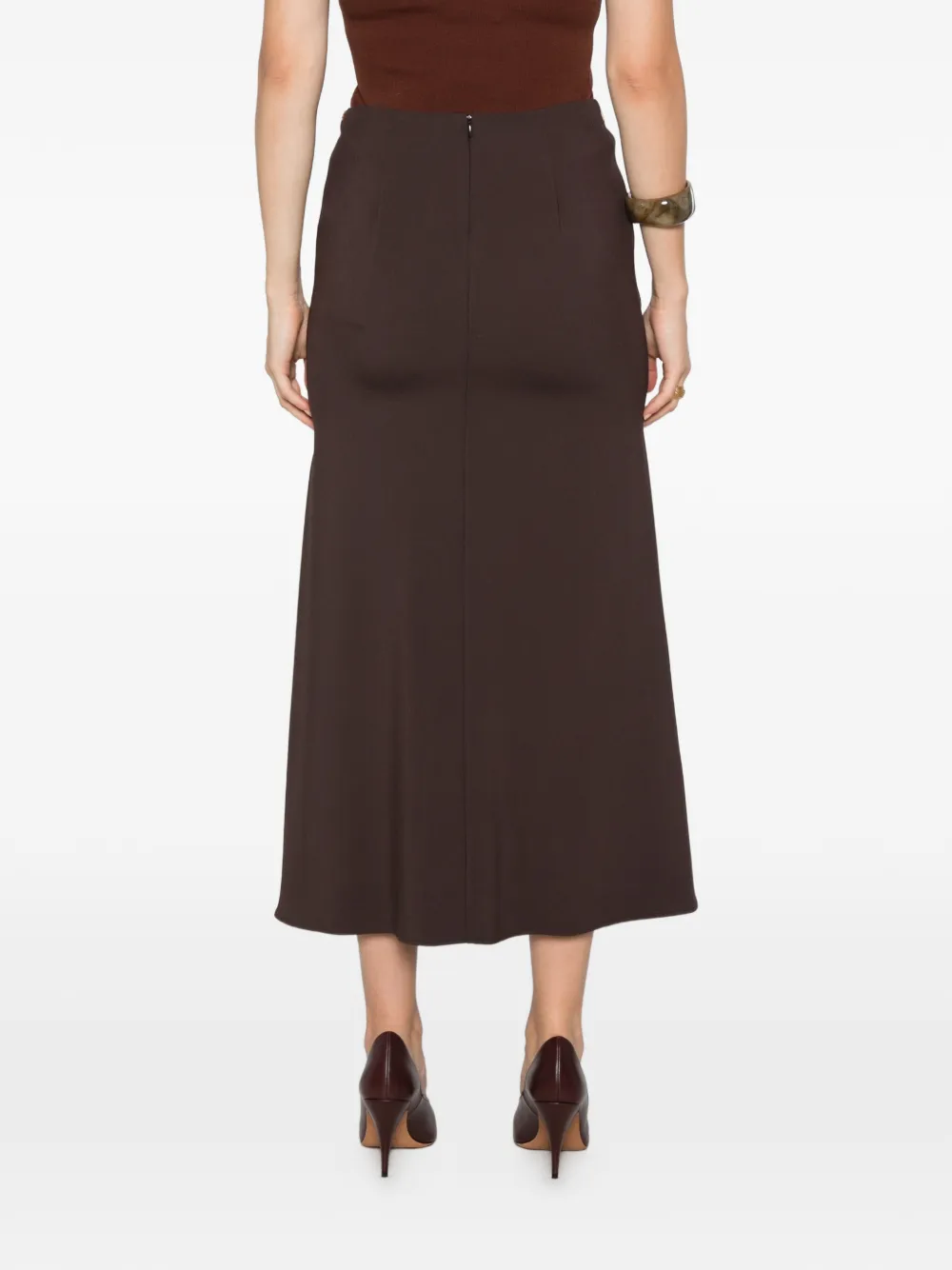 ETRO Flared midi-rok met kwastjes-print Bruin