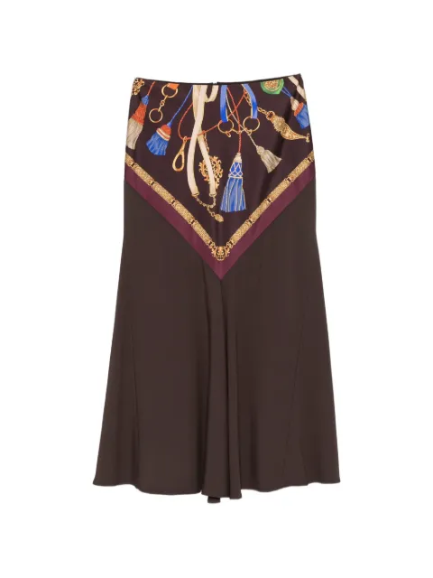 ETRO tassel-print flared midi skirt