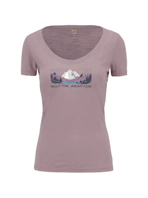 KARPOS mountain-print scoop-neck T-shirt