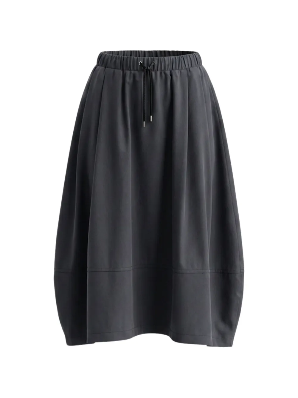 Gran Sasso drawstring pleated midi skirt - Gris Gran Sasso drawstring pleated midi skirt - Gris