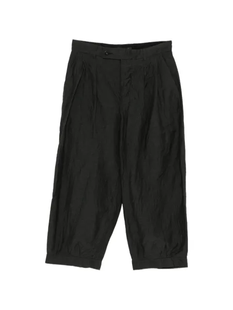 Klasica pleated-waist cropped trousers