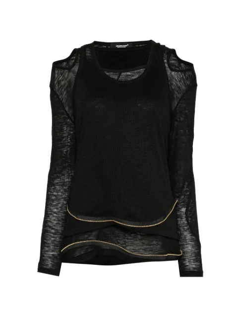 Undercover cold-shoulder zip-detail T-shirt