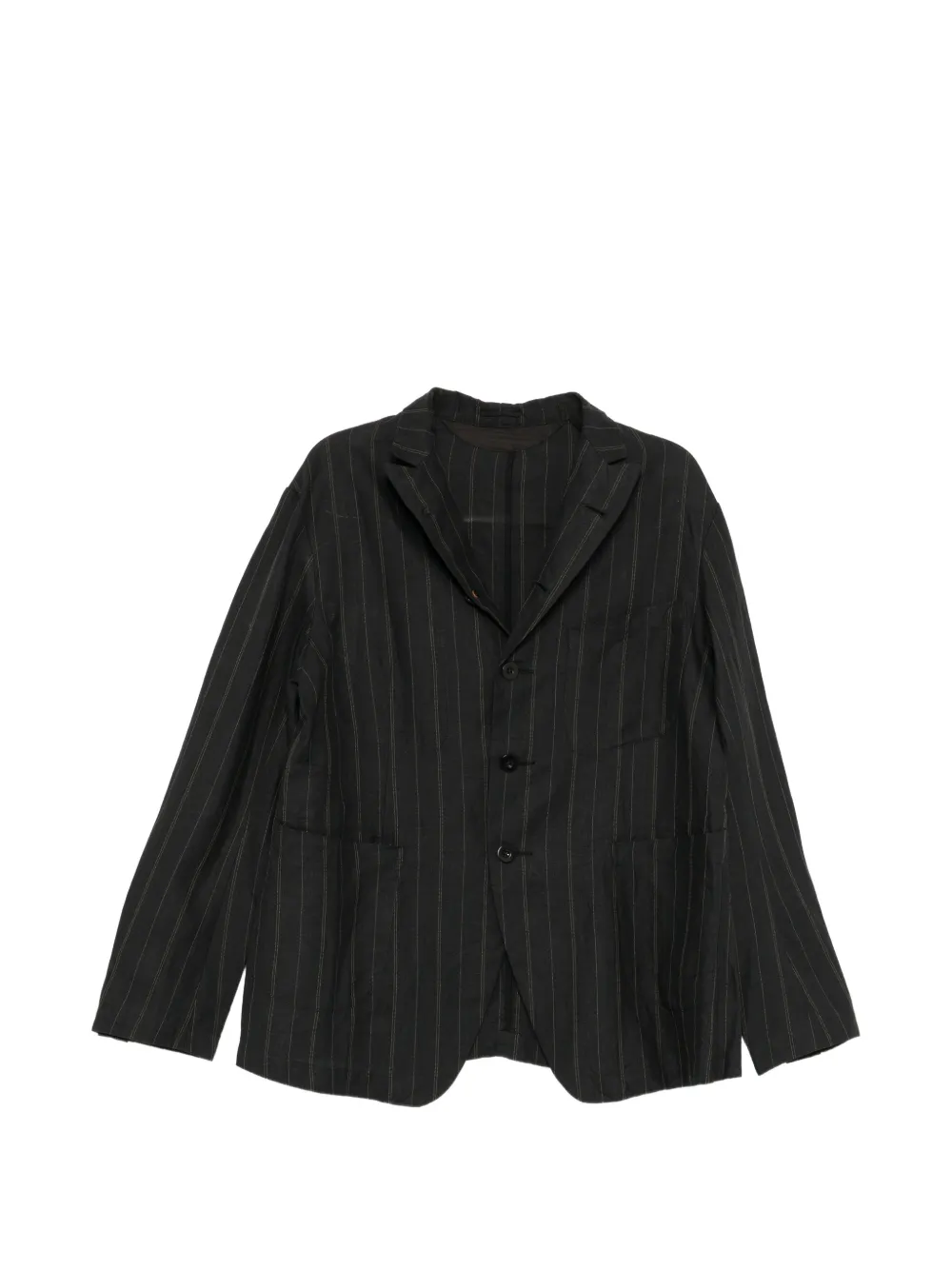 Klasica pinstripe-pattern notched-lapel jacket - Nero
