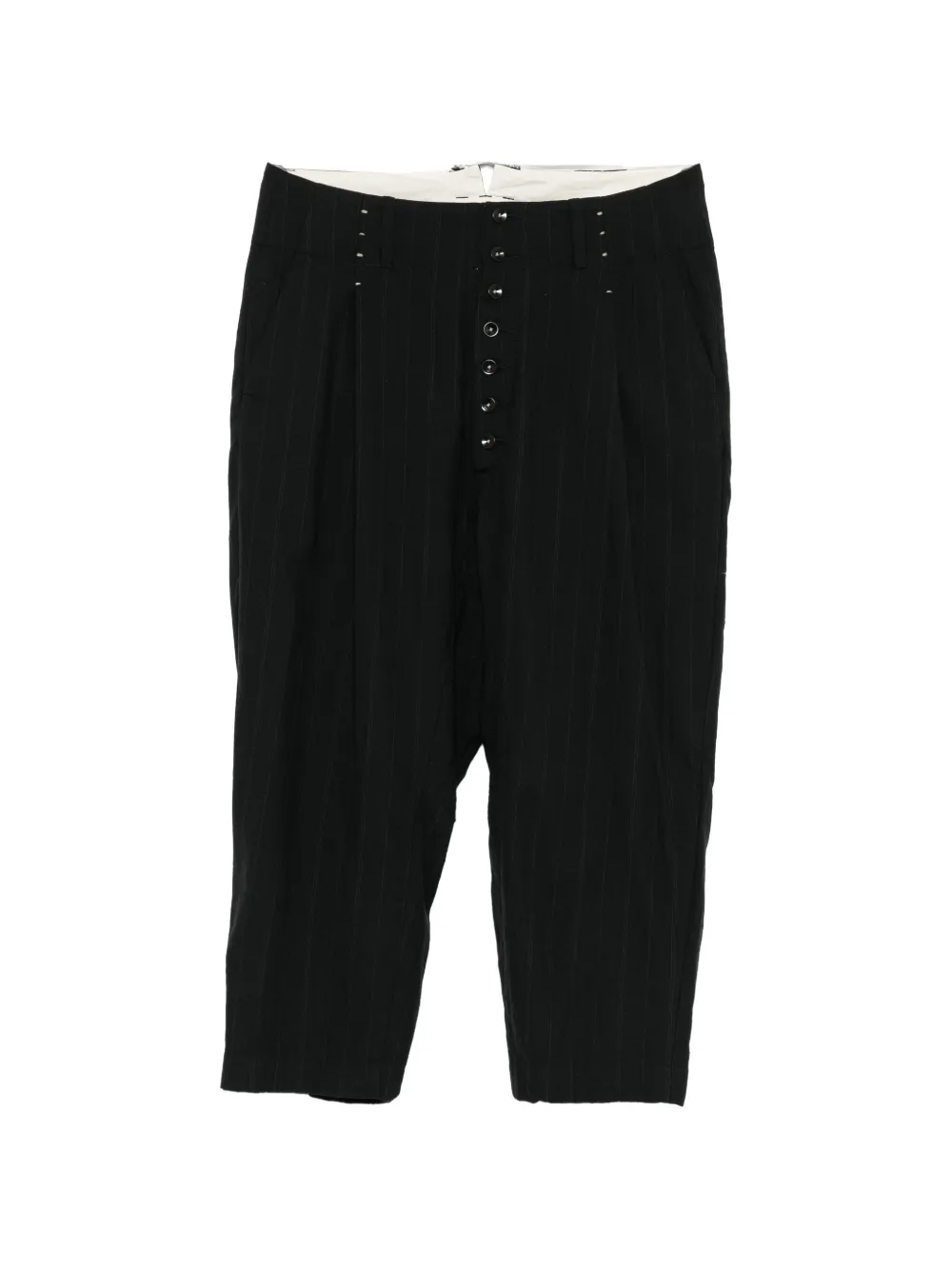 Klasica pinstriped button-front trousers - Schwarz