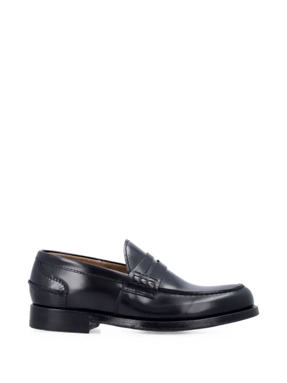 Green George polished leather loafers - Nero