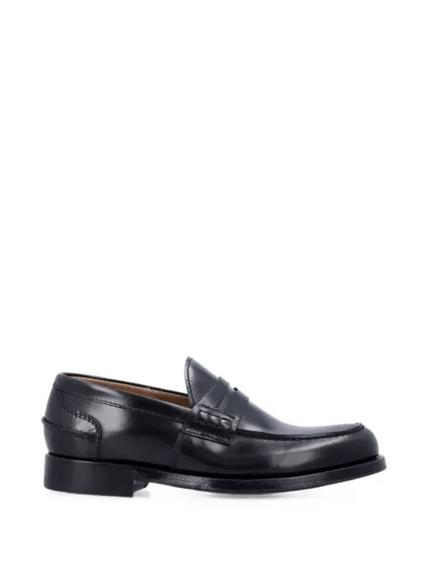 Green George polished leather loafers