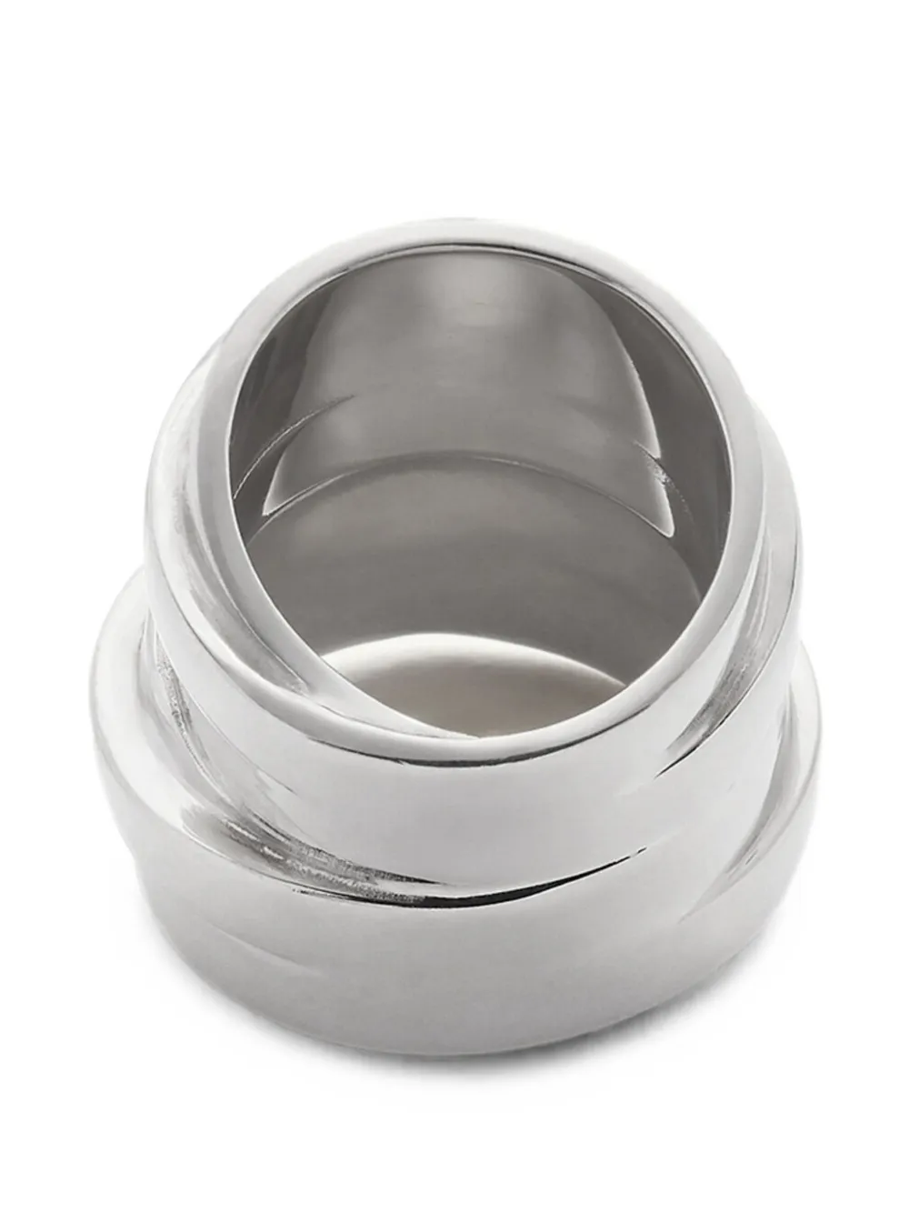 MM6 Maison Margiela Numeric Signature Stacked Ring in Silver, view 2