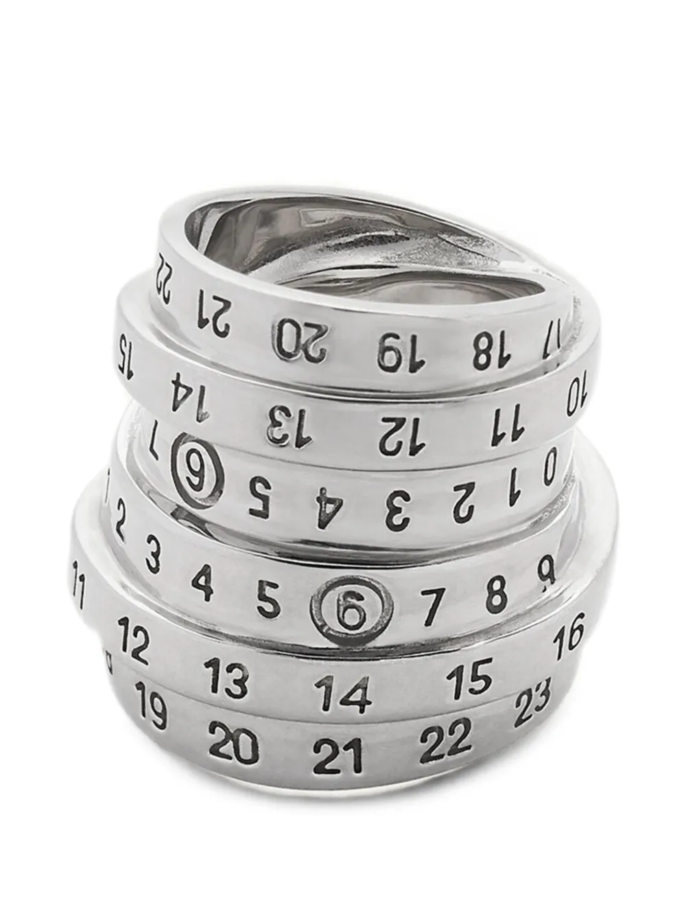 MM6 Maison Margiela Numeric Signature Ring - Silber