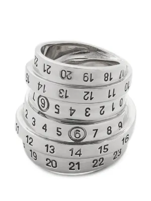 MM6 Maison Margiela Numeric リング | シルバートーン | FARFETCH JP