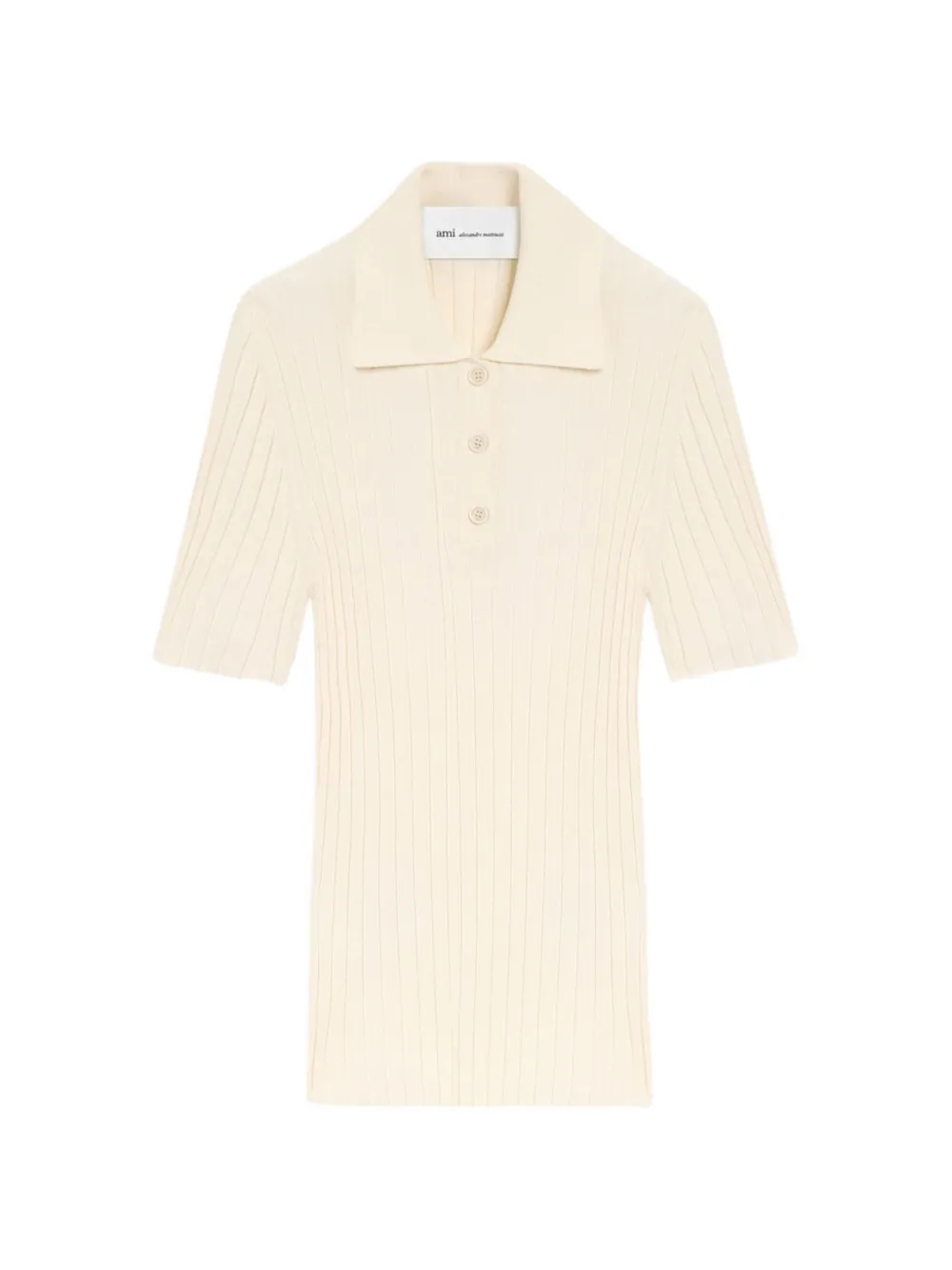 AMI Paris ribbed-knit polo shirt