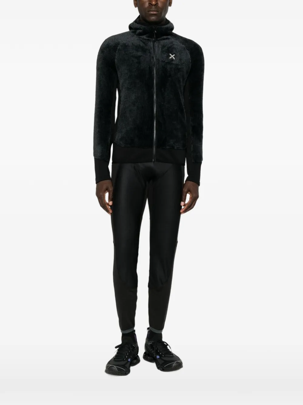 MONTURA waffle-knit hooded jacket - Nero