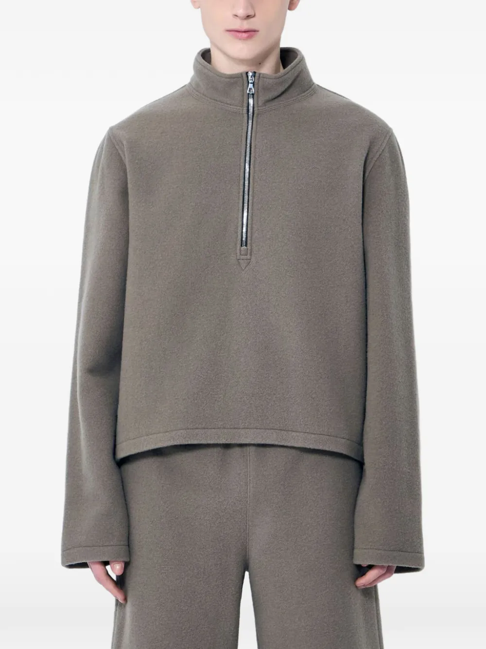 Rier Fleece quarter-zip sweatshirt - Marrone