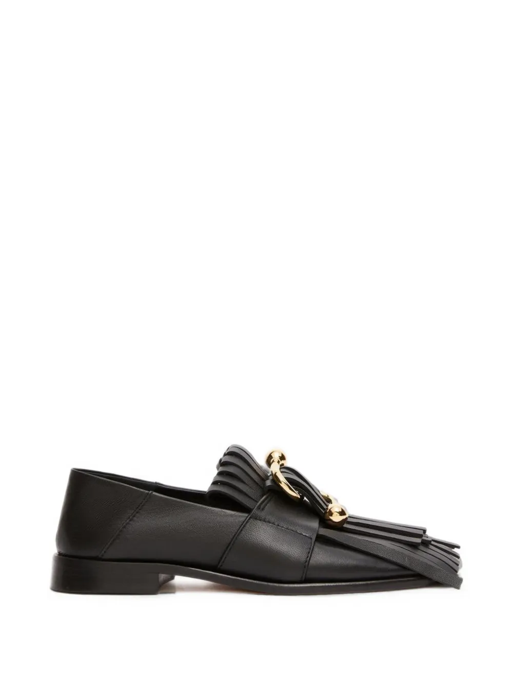 Sportmax Fringe-detail Hardware-embellished Loafers in Black