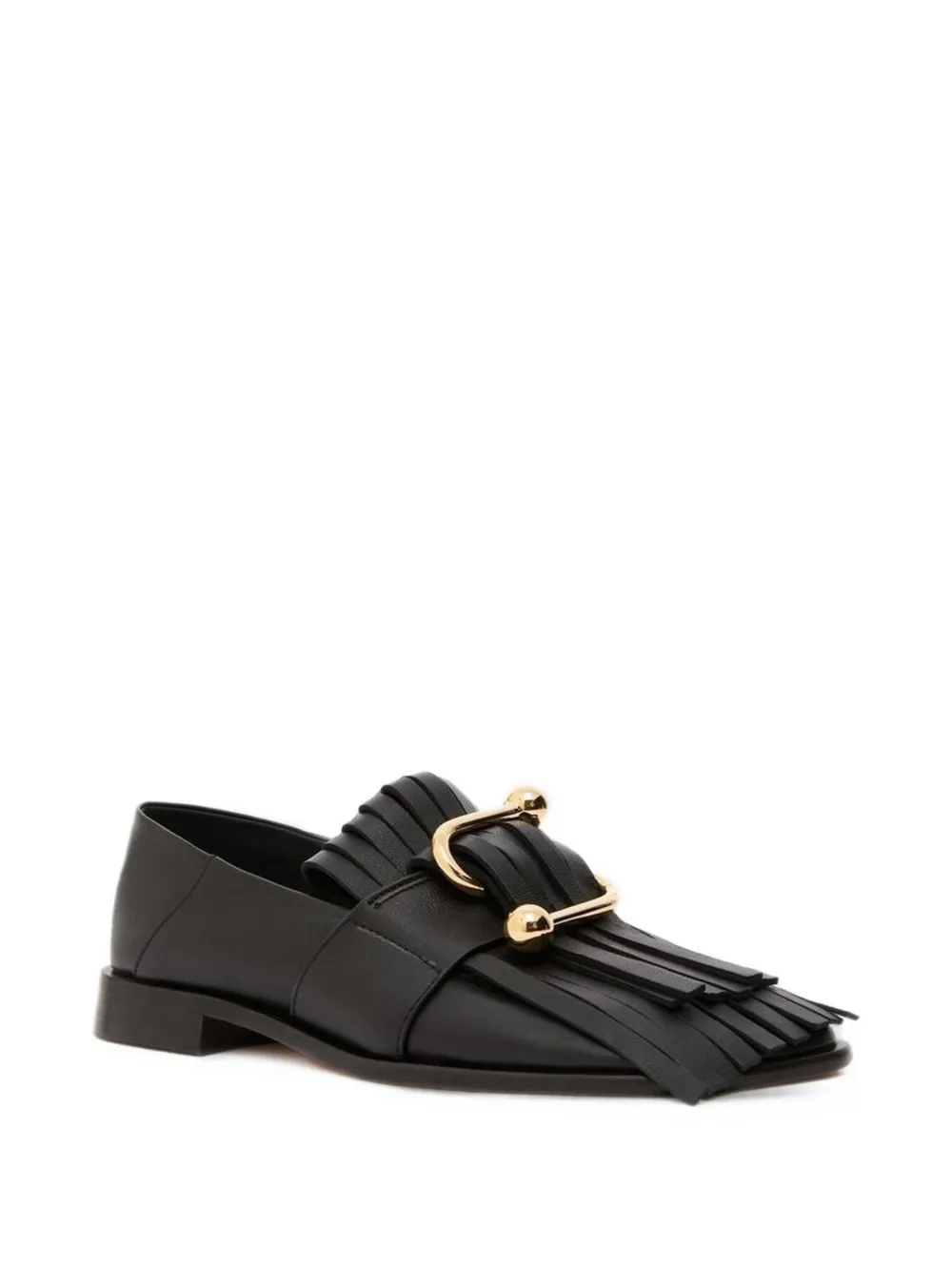 Sportmax Fringe-detail Hardware-embellished Loafers in Black, view 2