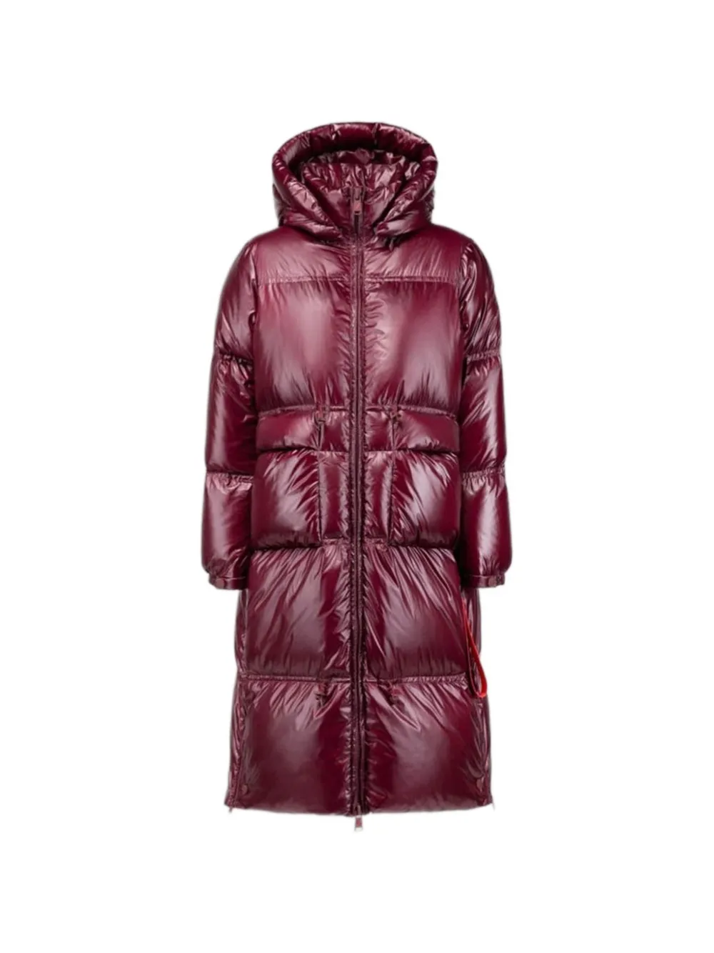 After Label Quilted Hooded Puffer Coat In Red