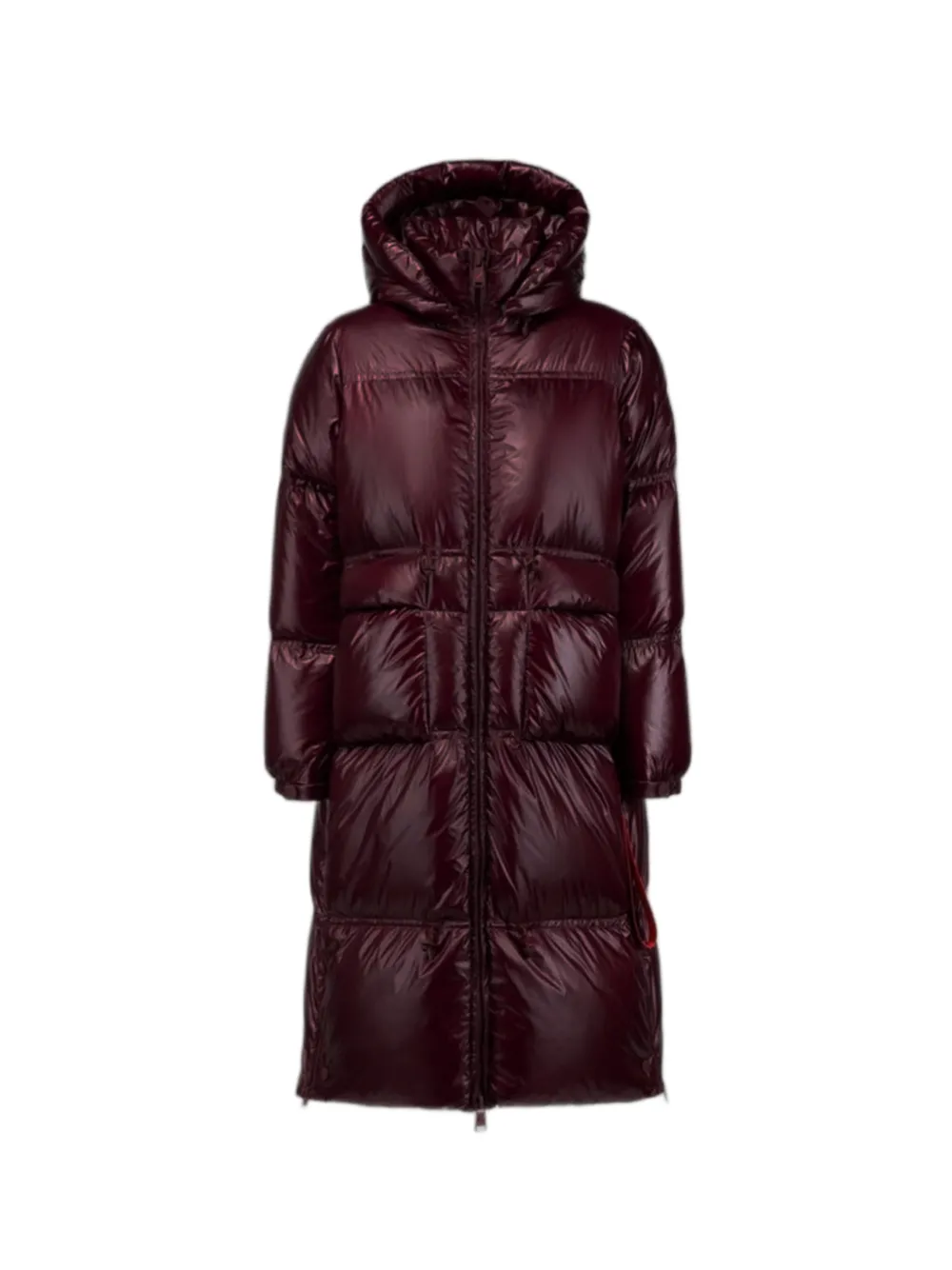 AFTER LABEL quilted hooded puffer coat - Rosso