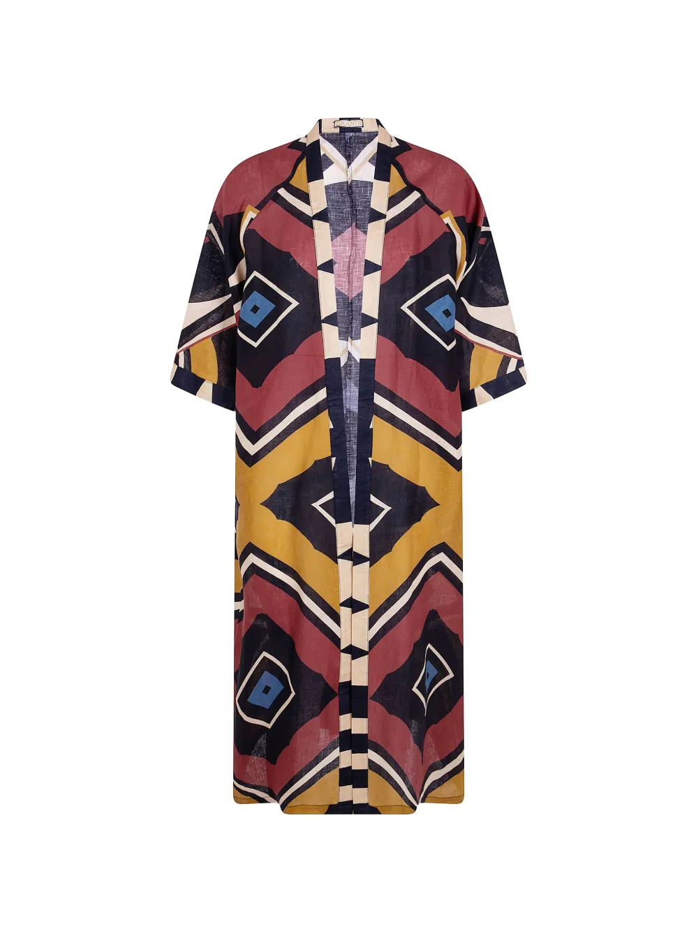 Volantis Cardy geometric-print kimono kaftan - Noir