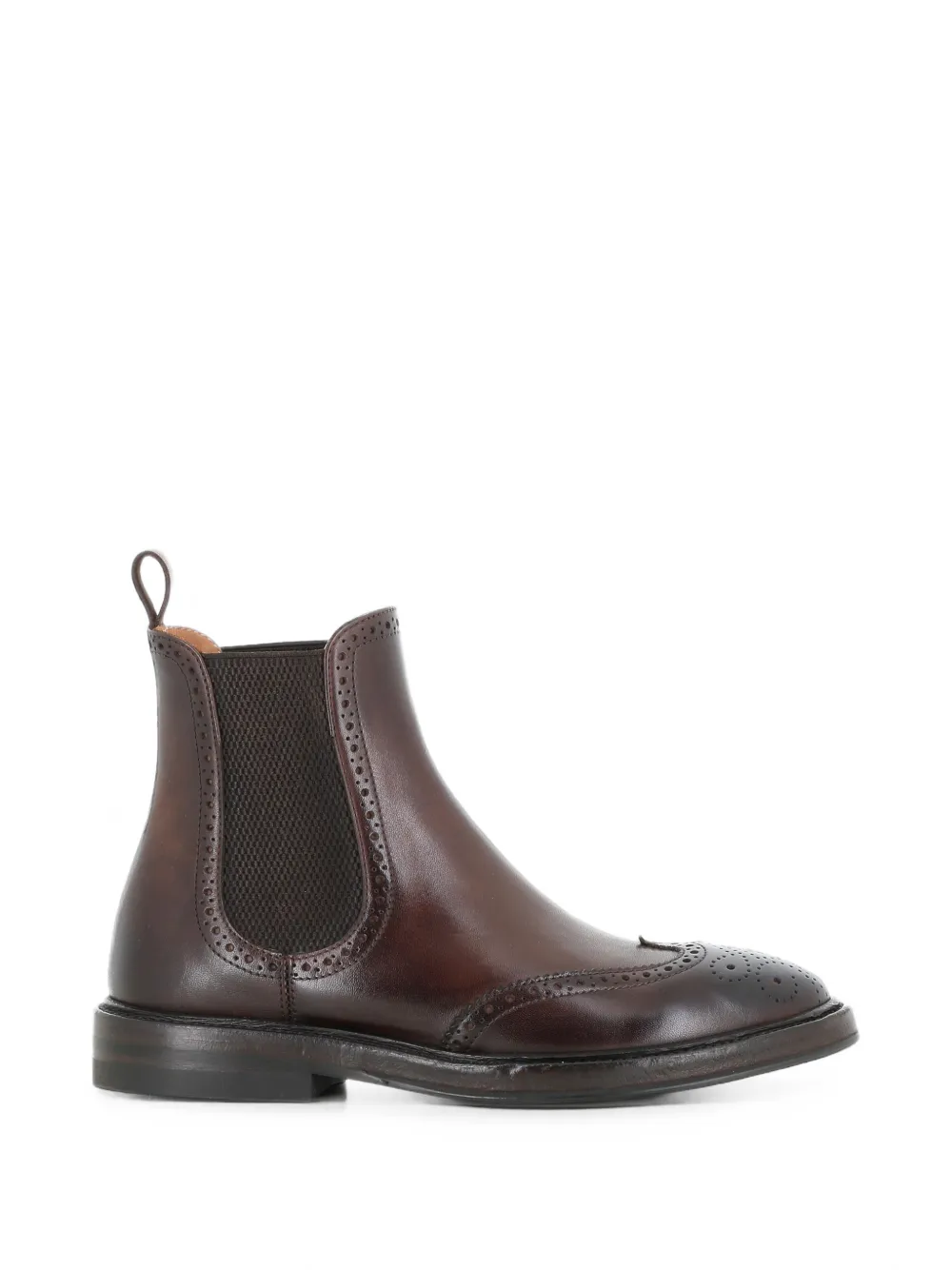 Alberto Fasciani bottines chelsea à perforations - Marron