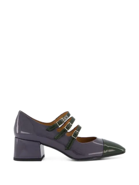 Gibaldi Martina triple-strap patent-leather pumps 