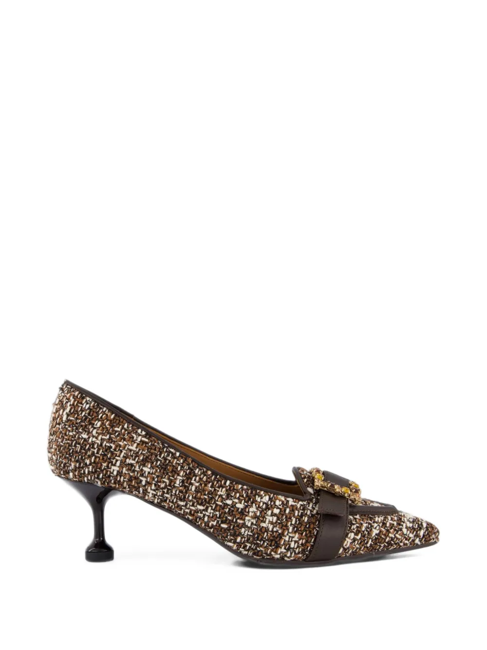 Gibaldi Martina tweed heeled pumps - Marron