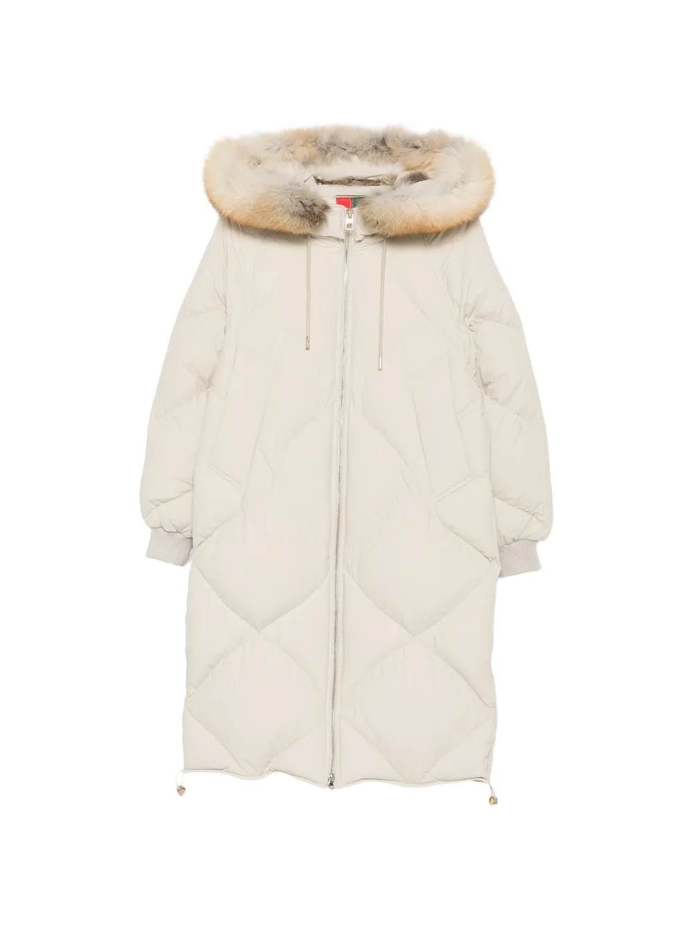 SEA WING fur-trim diamond-quilted coat - Toni neutri