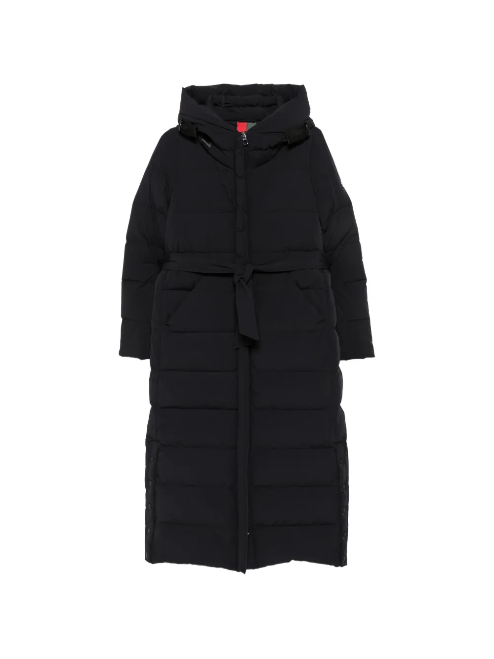 SEA WING hooded belted coat - Nero