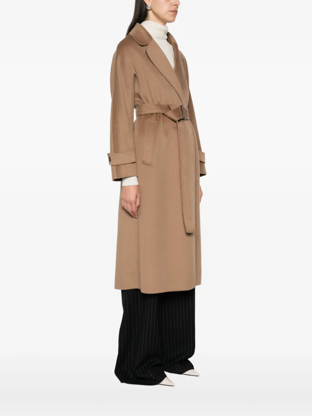 SEA WING Jas met knoopmanchetten en ceintuur Beige