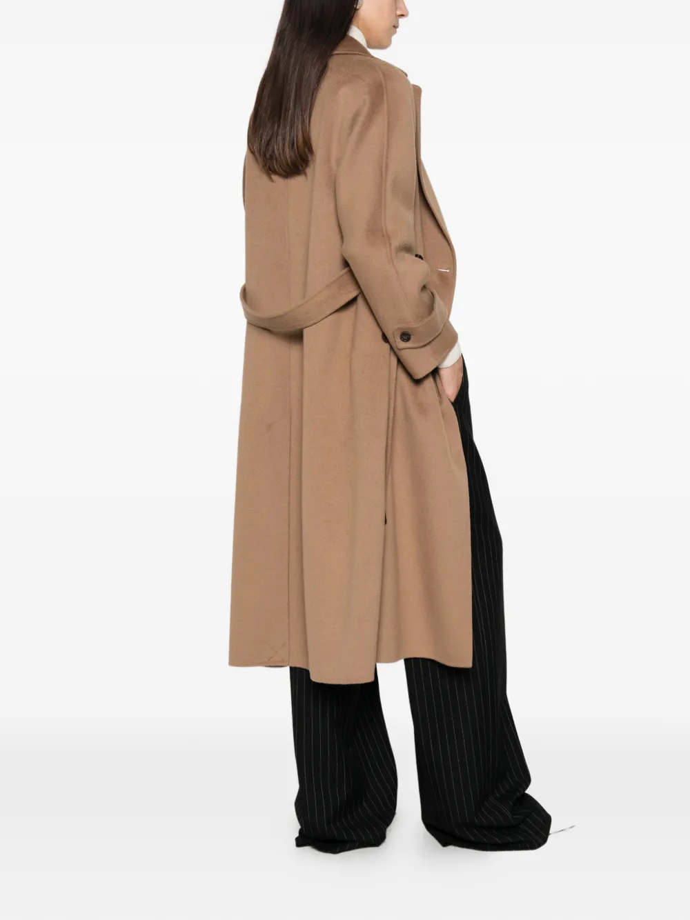 SEA WING Jas met knoopmanchetten en ceintuur Beige