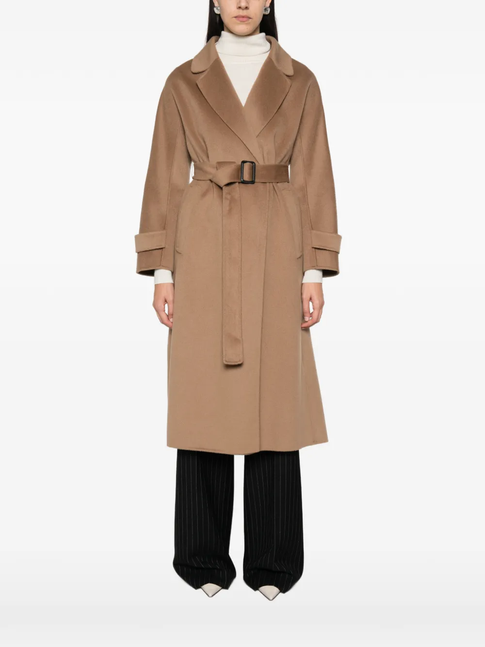 SEA WING Jas met knoopmanchetten en ceintuur Beige