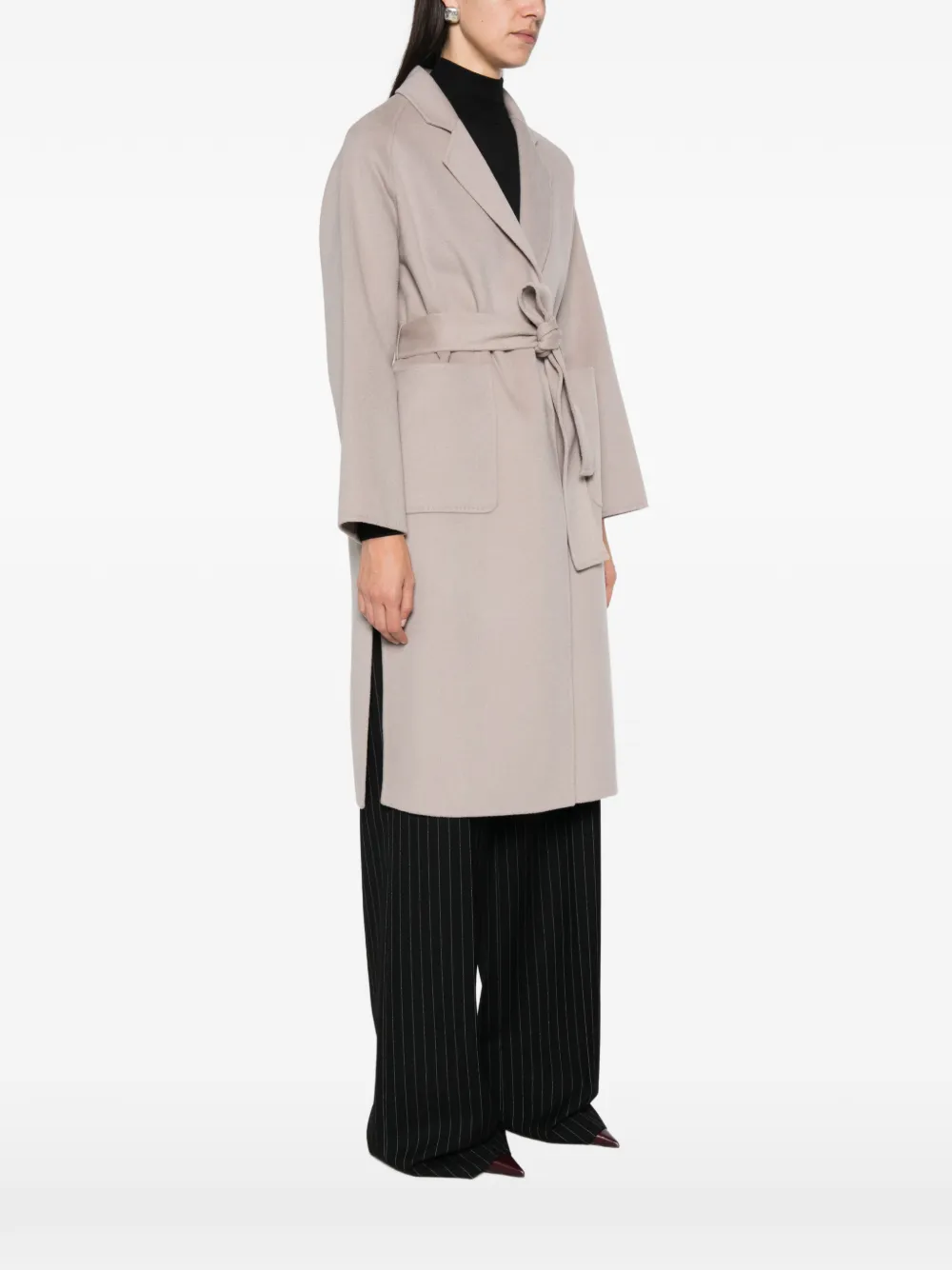 SEA WING Jas met knoopmanchetten en ceintuur Beige