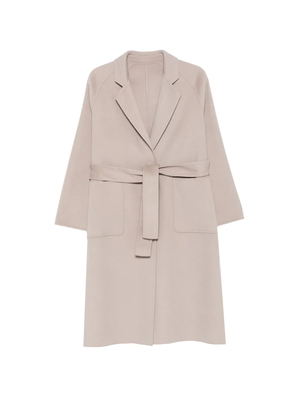 SEA WING belted button-cuff coat - Neutrals