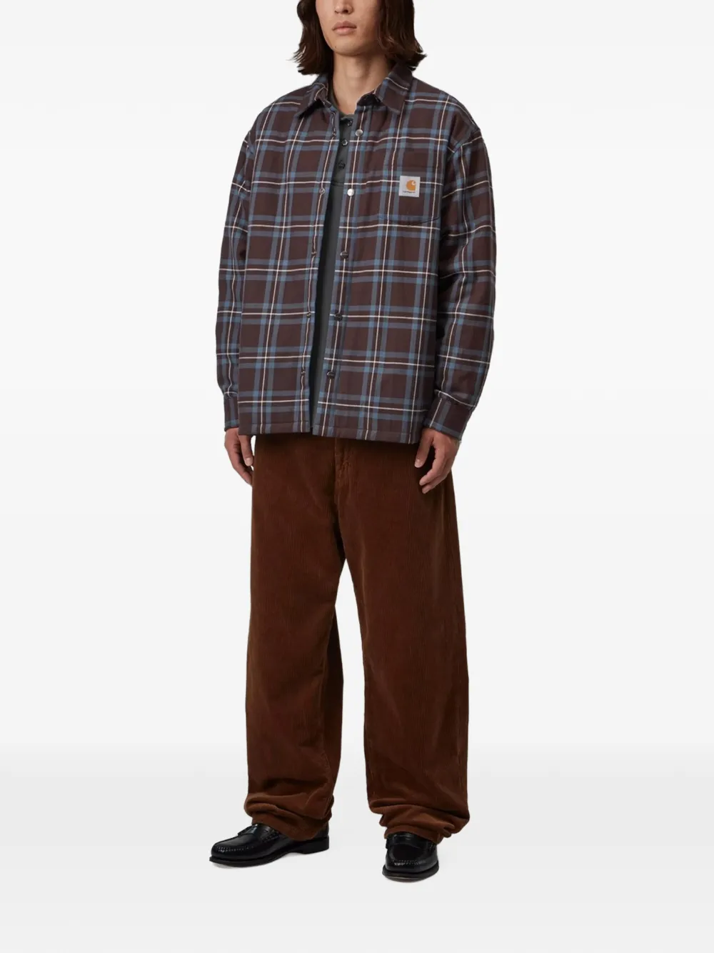 Carhartt WIP Baird geruit shirtjack Bruin