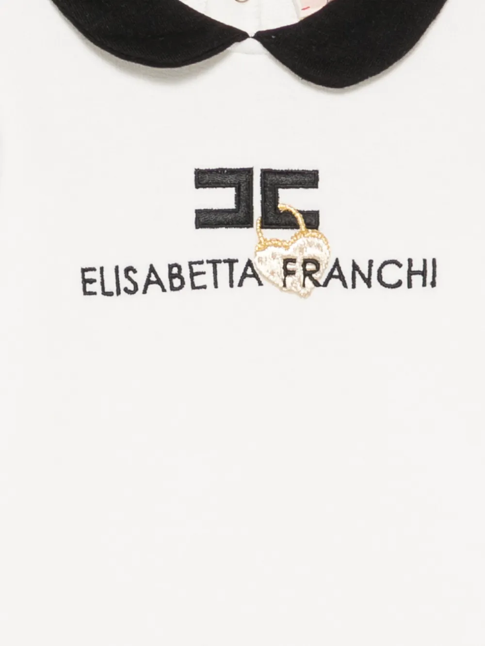 Elisabetta Franchi La Mia Bambina Jumpsuit met Peter Pan-kraag en geborduurd logo Wit