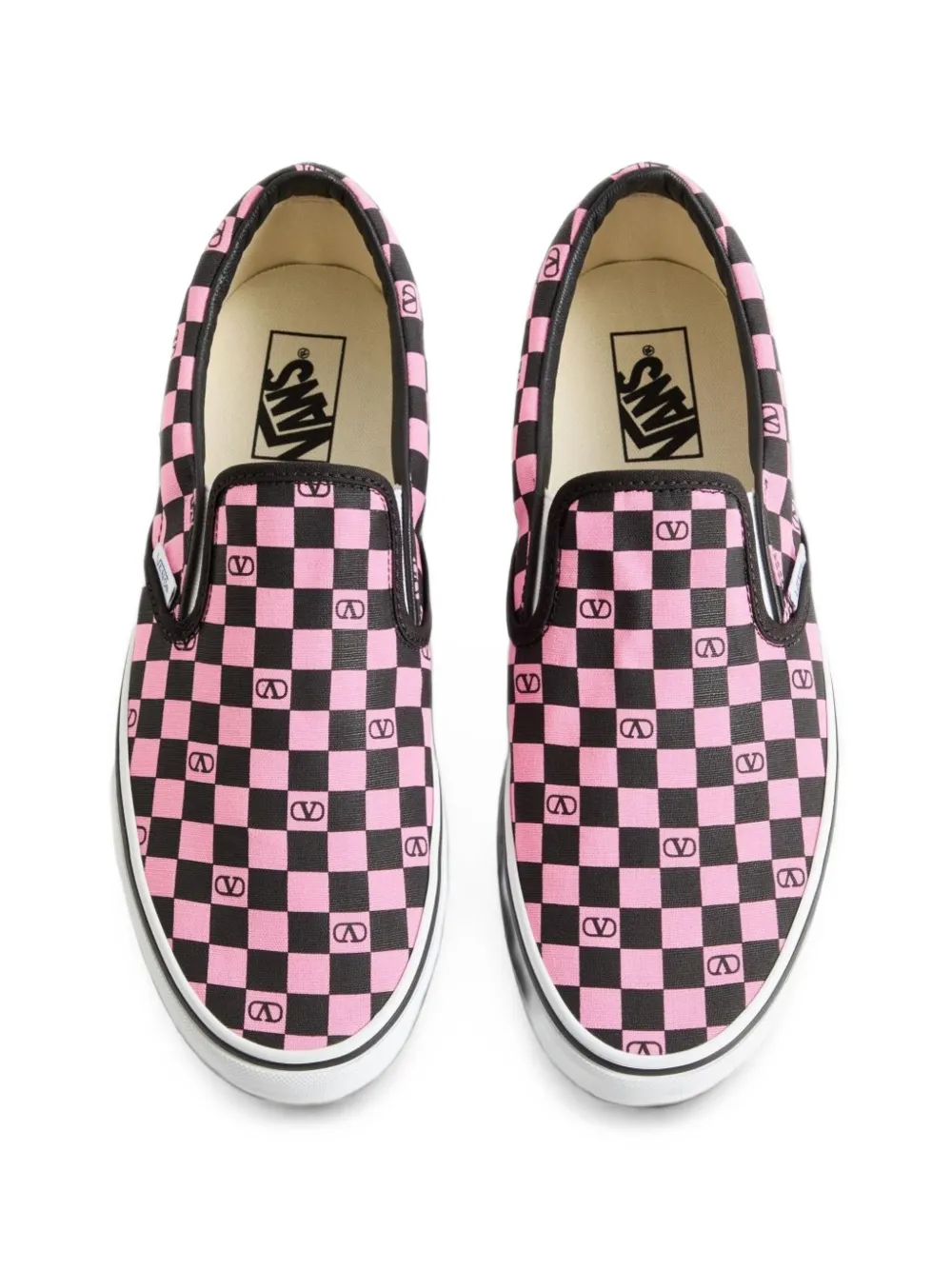Valentino Garavani VLogo checkerboard canvas sneakers Roze