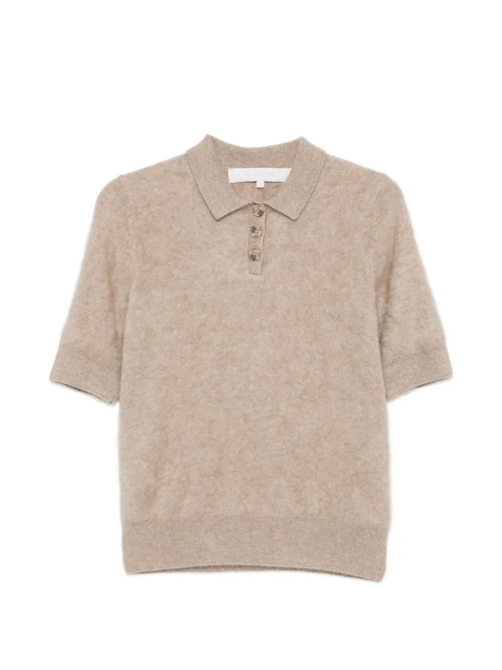 absolut cashmere Margot short-sleeve cashmere polo top - Nude