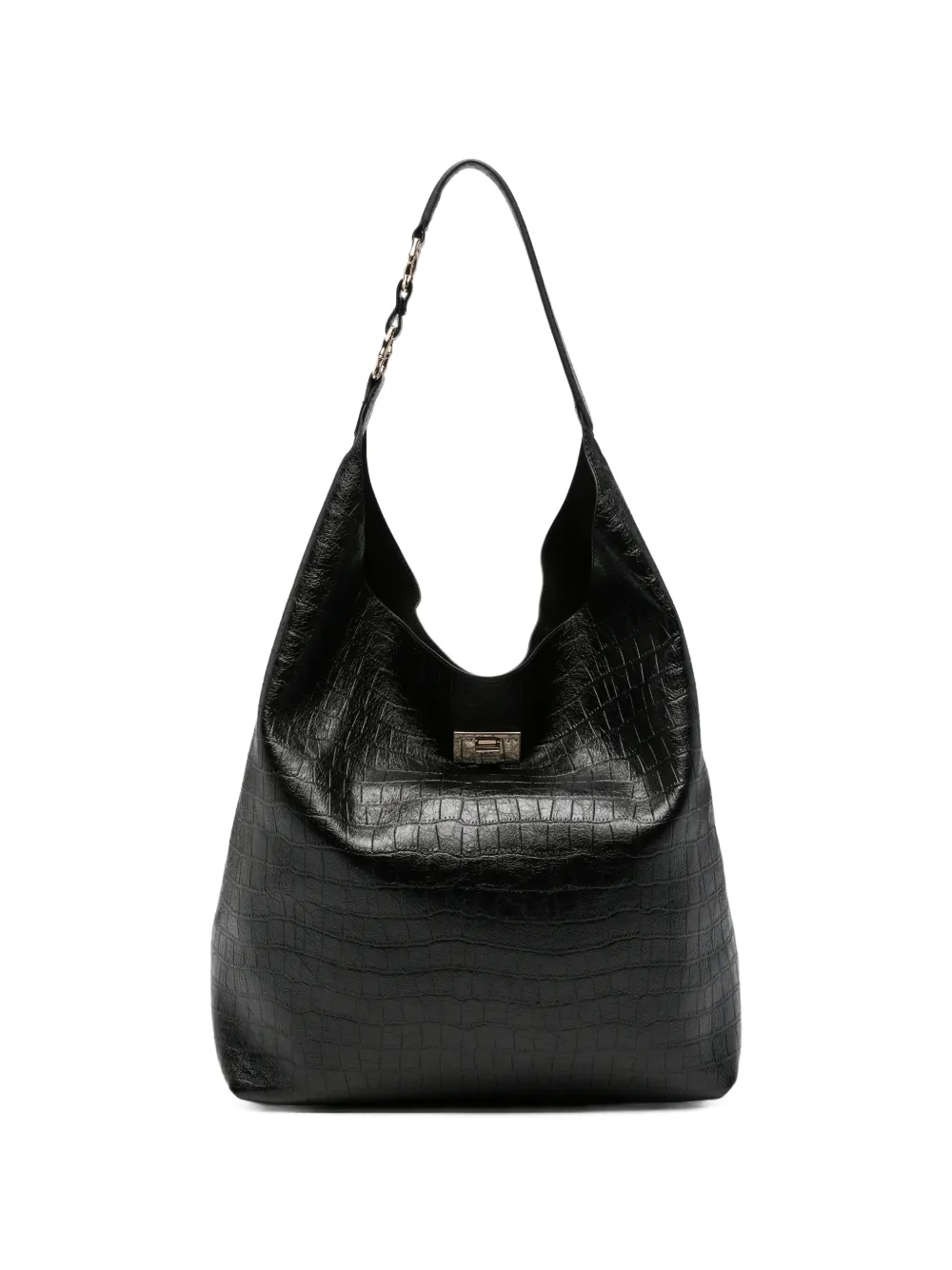 ERMANNO FIRENZE croc-effect shoulder bag Zwart