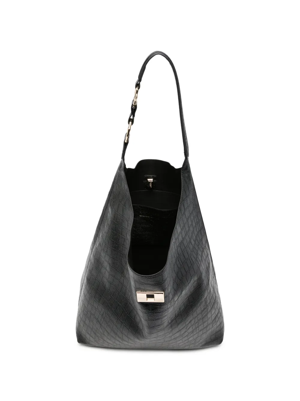 ERMANNO FIRENZE croc-effect shoulder bag Zwart