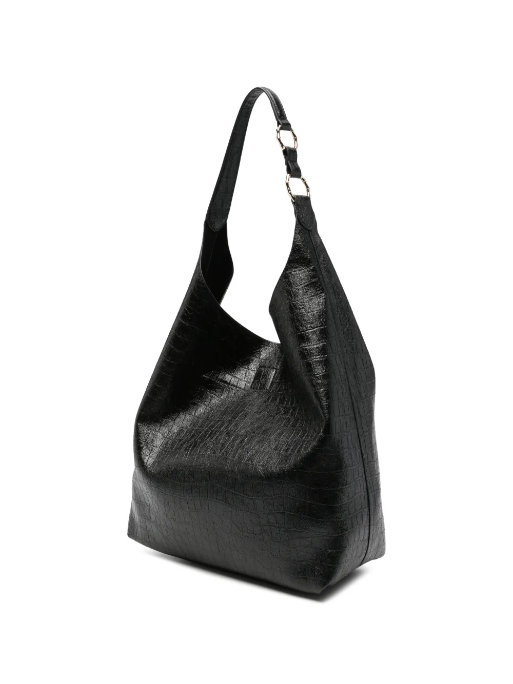 ERMANNO FIRENZE croc-effect shoulder bag Zwart