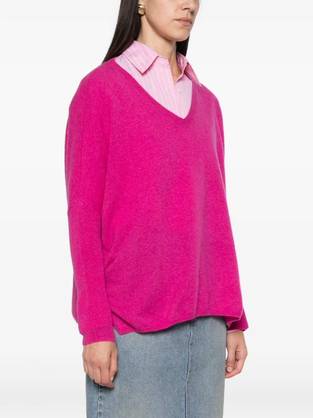 absolut cashmere Camille V-neck cashmere sweater Roze