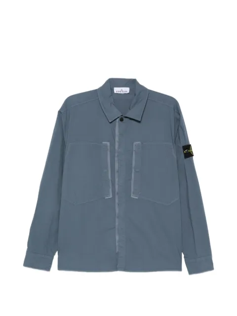 Stone Island logo-patch zip-up overshirt