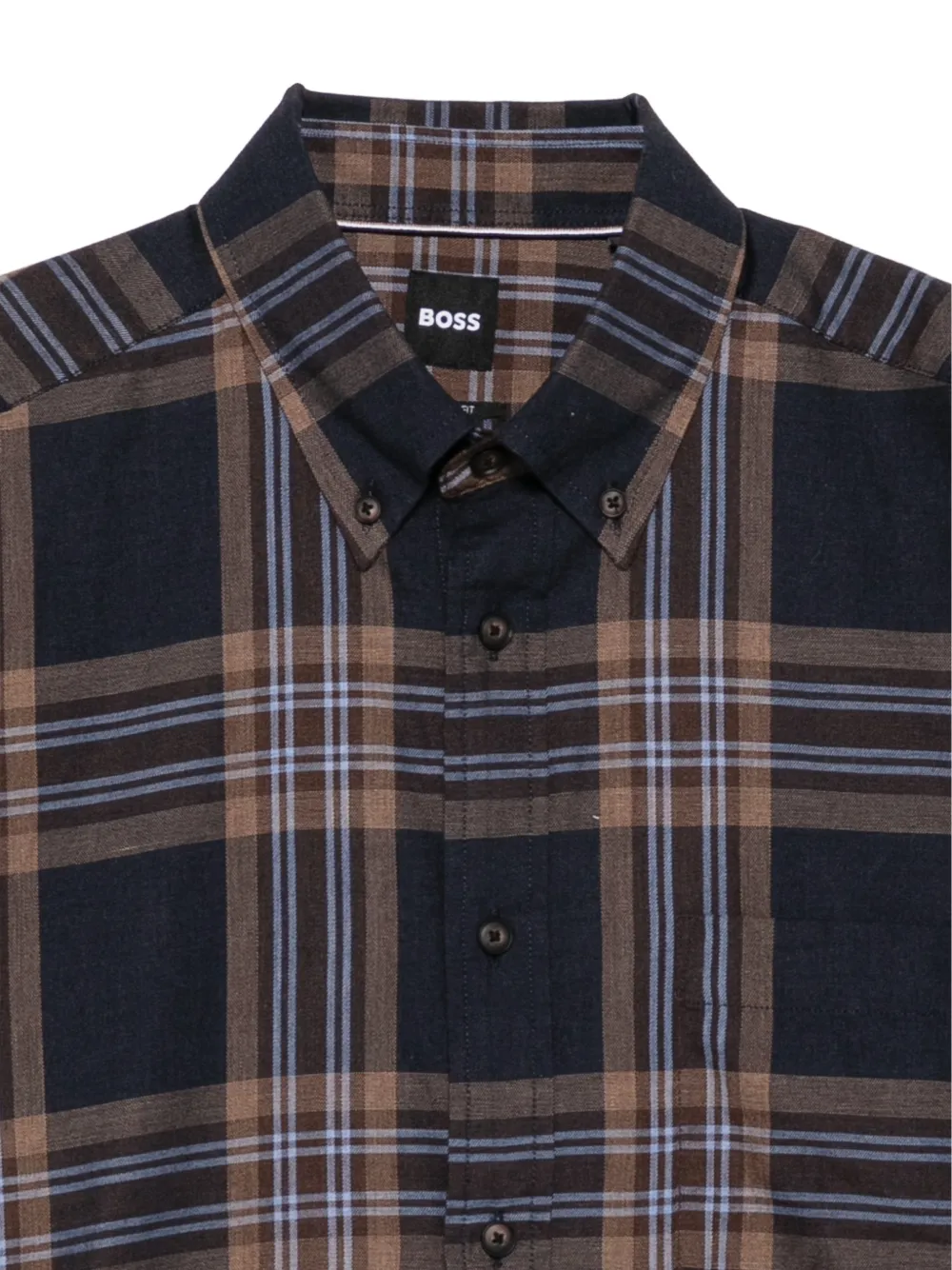 BOSS Geruit overhemd Blauw