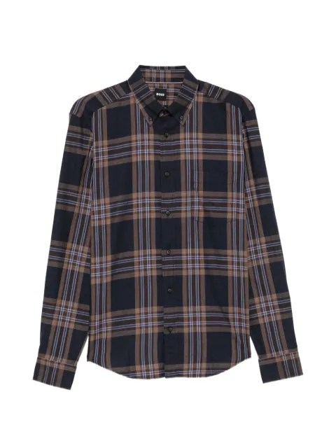 BOSS check-pattern button-down shirt