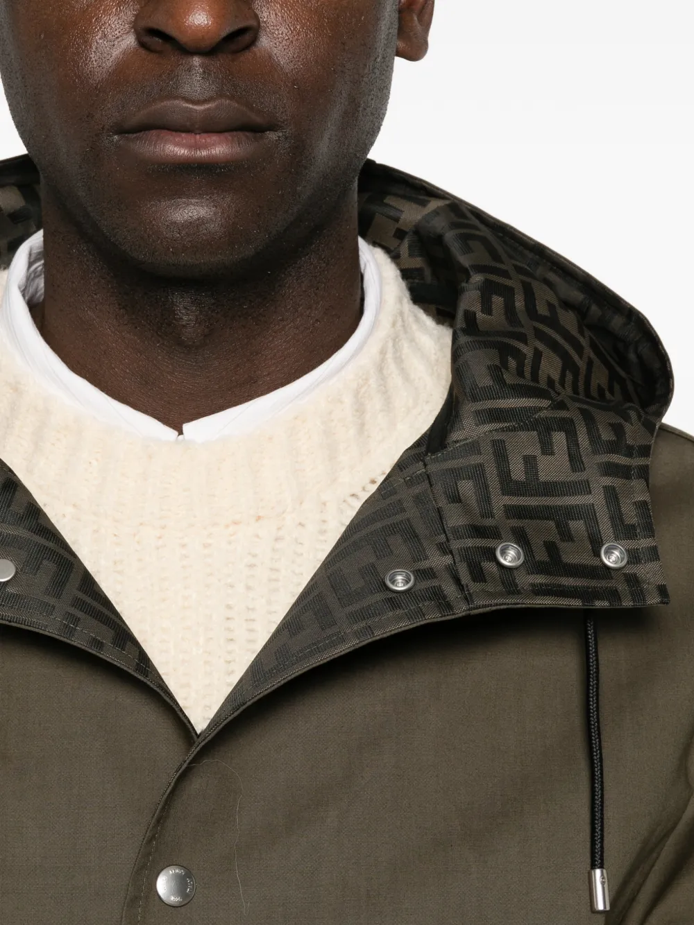 FENDI Parka met logoprint Groen