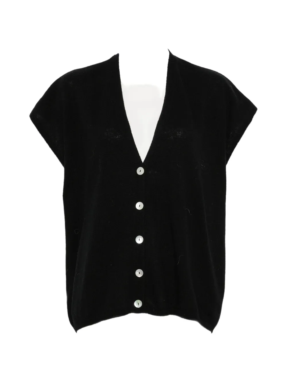 Dixie V-neck Button-up Cardigan In Black
