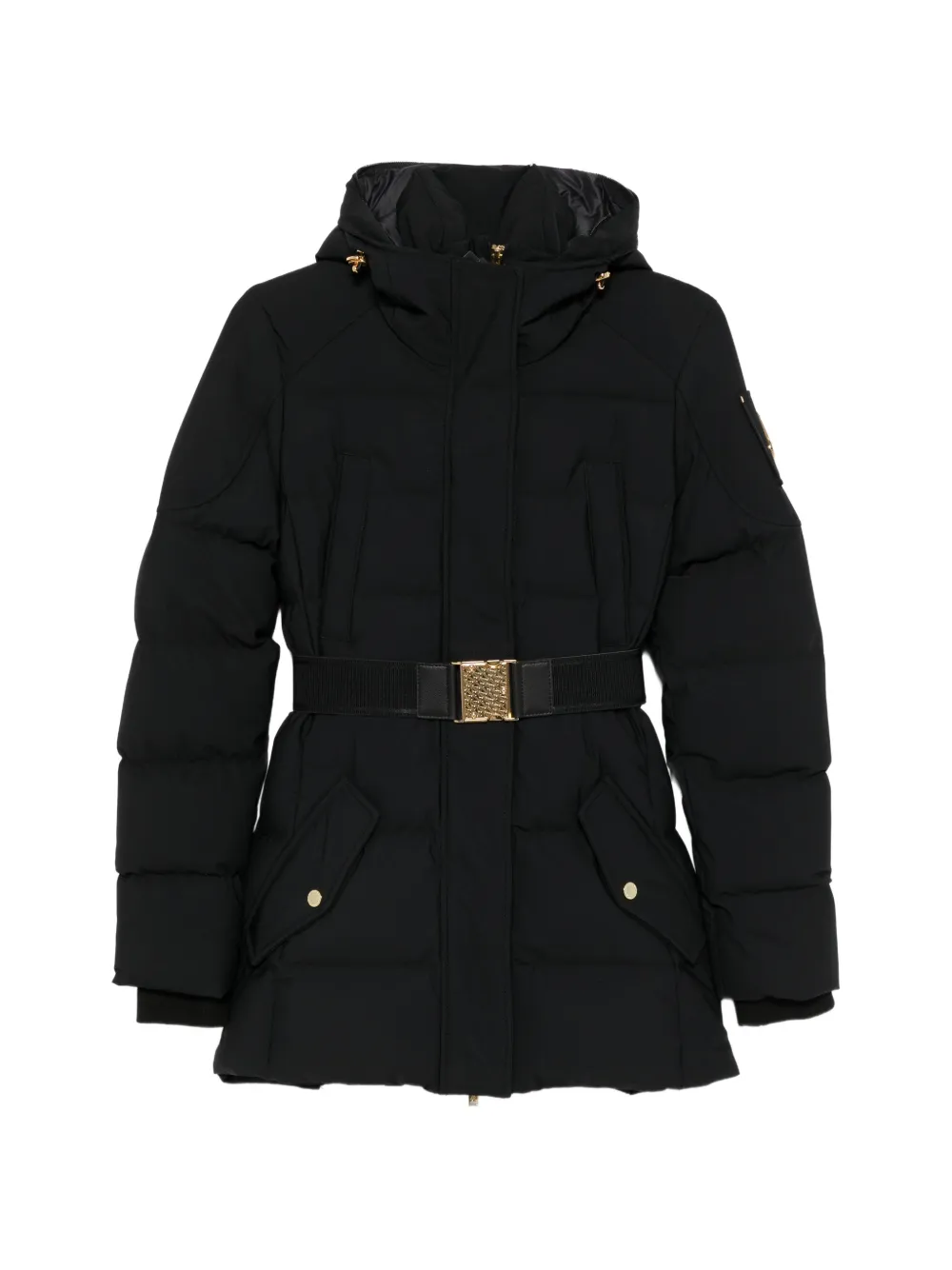 Moose Knuckles belted hooded jacket - Nero