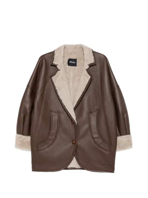 DIXIE faux-shearling trim coat
